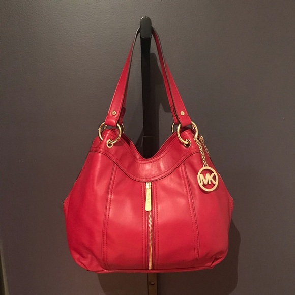 Michael Kors Red Leather Handbag - Picture 1 of 8